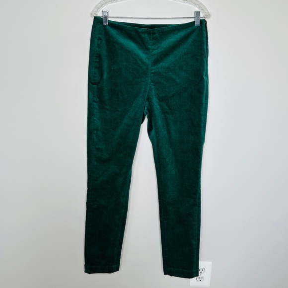 J. Peterman Women's Green Cotton-Blend Corduroy Pants Size 12 - Picture 1 of 4